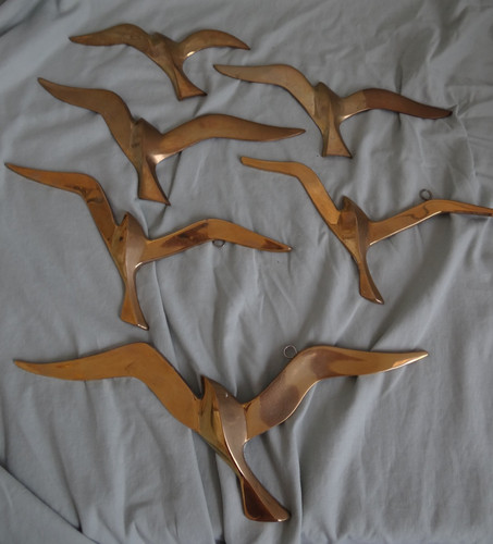 Vintage messing vögel möwen - messing,