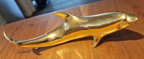 Massive messing delfin figur - massive,