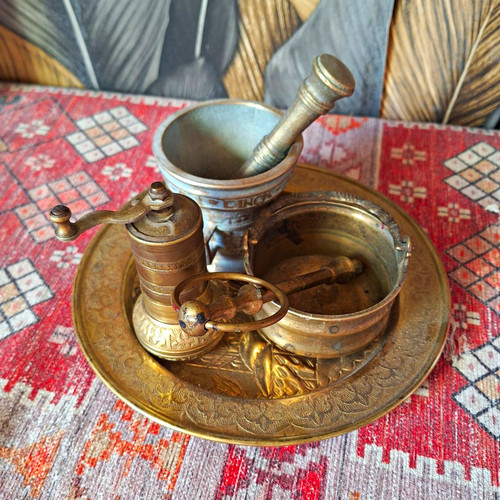 Messing mörser mit stößel - mörser,