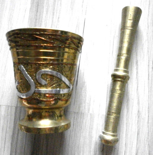 Mörser mit stössel messing - stössel,