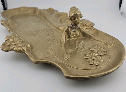 Schale messing jugendstil art - schale, messing,